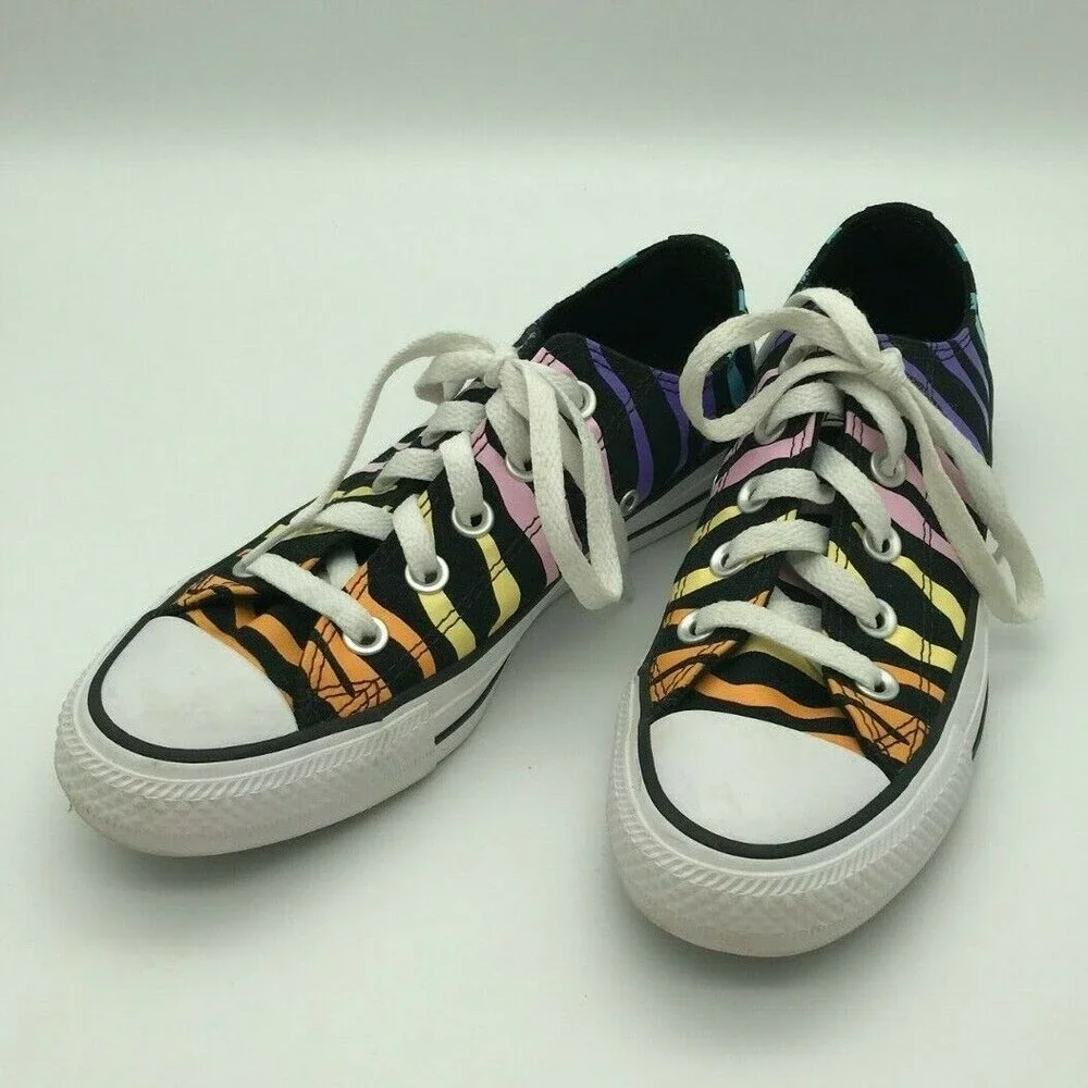 Converse Chuck Taylor All Star Rainbow Zebra OX Low Top Sneakers Women's Size 5